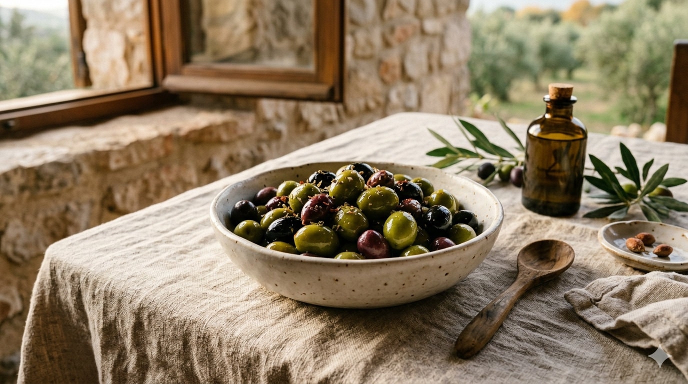 Olives de table dans un bol