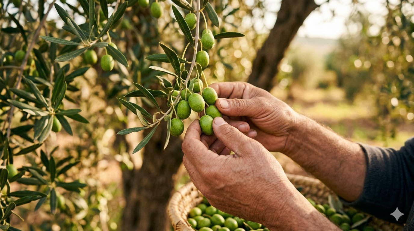 Récolte manuelle des olives Sigoise